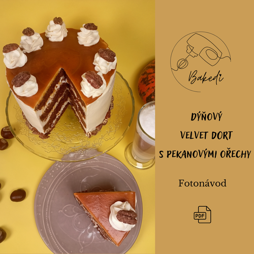 Dýňový velvet s pekany a dýňovým karamelem