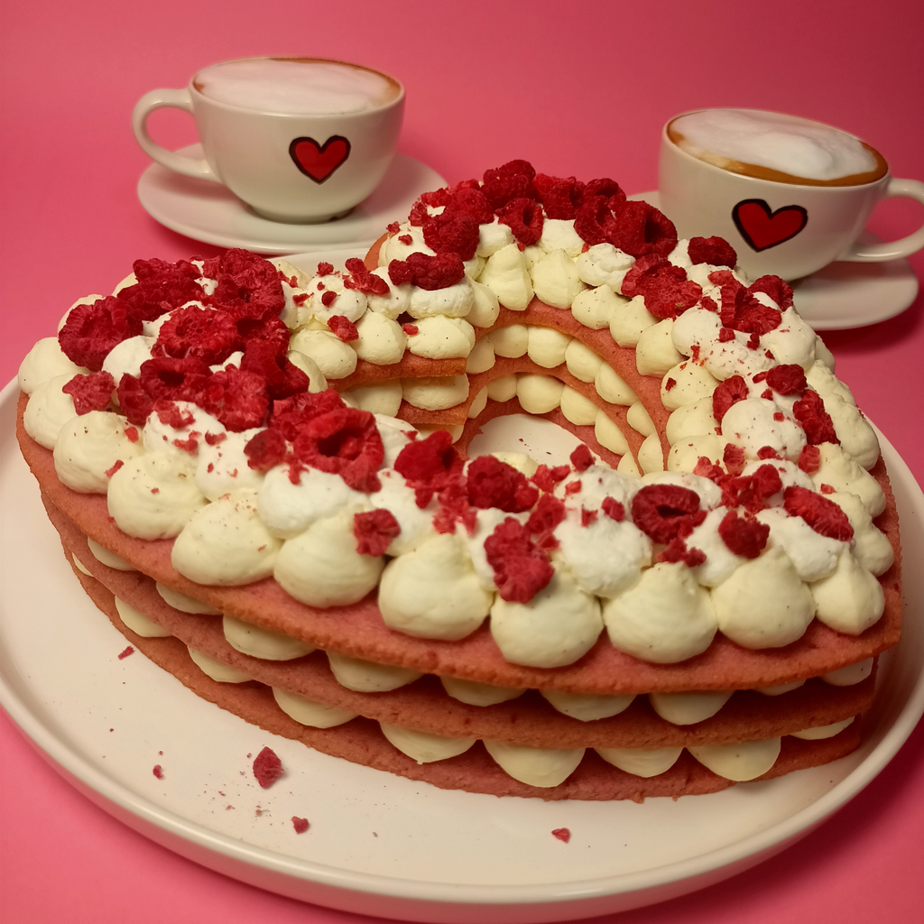 Marcipánové srdce s malinami a bílou čokoládou - PDF fotonávod